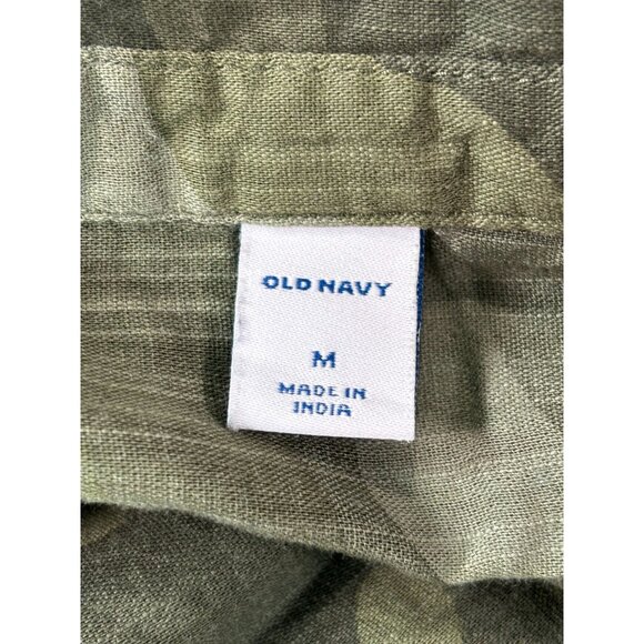 Old Navy Camo Blouse M Womens Button-Down Short Sleeve Shirt Cotton Rayon Blend - Picture 4 of 10